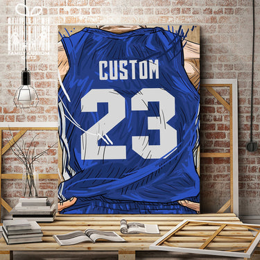 North Corolina Jersey Custom Canvas Print Wall Art for Boy Girl Men Women Basketball Personalized Canvas Art